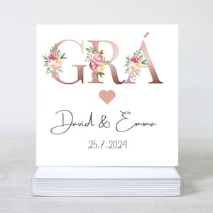 Parabéns personalizados pelo seu cartão de noivado/casamento, cartão de noivado/casamento, cartão de noivado/casamento feito na Irlanda