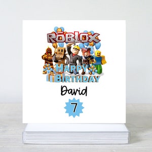 Carte d'anniversaire personnalisée Roblox, carte de voeux garçon fille, joueur gamer, tous âges, carte Roblox pour fils fille petit-enfant filleul
