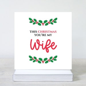 Carte Premier Noël en tant que ma femme, carte de premier Noël pour jeunes mariés, carte de Noël à ma femme, carte 1er Noël en tant que femme, carte 1er Noël pour jeunes mariés