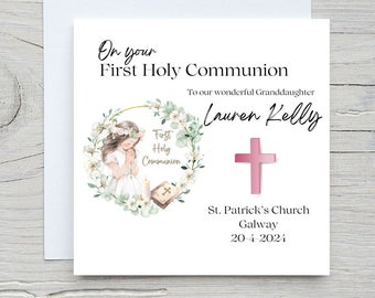 First Holy Communion card Communion Card, First Communion Card, Personalised Communion Card Daughter Goddaughter Granddaughter Communion Day