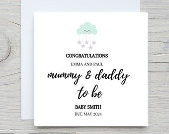 Biglietto per mamma e papà, biglietto di congratulazioni per la gravidanza, futuri genitori, in attesa di un bambino, biglietto per baby shower carino per un amico, biglietti irlandesi