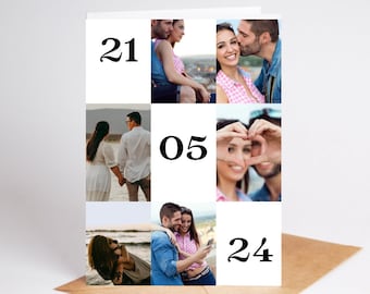 Personalized Anniversary Photo Collage Card: Couple Keepsake Gift