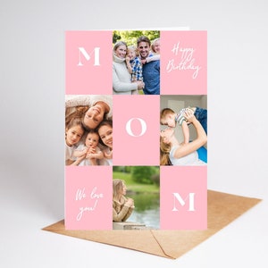 Personalisierte Mama Geburtstagskarte Fotokarte, Fotocollage Karte für Mama, alles Gute zum Geburtstag Mama von Tochter, Muttertagskarte, Geburtstagskarte