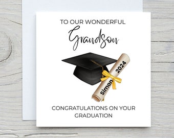 Tarjeta de graduación de nieto, tarjeta de graduación, regalo de graduación, felicitaciones por su tarjeta de graduación, orgulloso de usted, tarjeta de certificado de salida