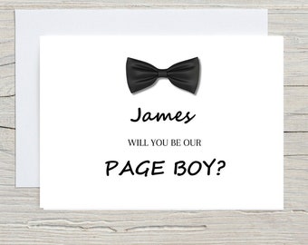 Cute Page Boy Proposal, Page Boy Card, Wedding Cards, Page Boy Proposal, Will You Be My Page Boy Card,  Nephew Card