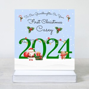 Primera tarjeta de Navidad personalizada, 1ª tarjeta de Navidad del bebé, tarjeta para niñas, hija, nieta, sobrina, hermana, prima, amiga