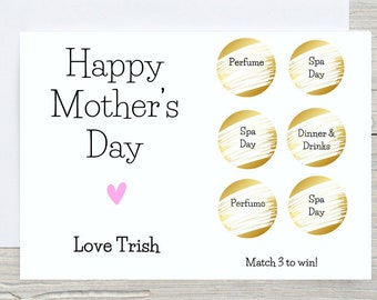 Mother's Day Scratch Card, Happy Mother's Day Card, Scratch Card, Scratch to Reveal, Mum Scratch Card, Personalised Scratch Card