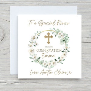 Personalisierte Konfirmationskarte, Konfirmationsgeschenk, Konfirmationskarte, Konfirmationskarte für Nichte/Neffe/Enkel, irische Karte