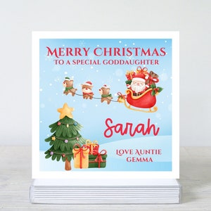 Carte de Noël personnalisée pour filleule, carte de Noël du père Noël, carte de Noël pour une petite-fille, une fille, une nièce spéciale