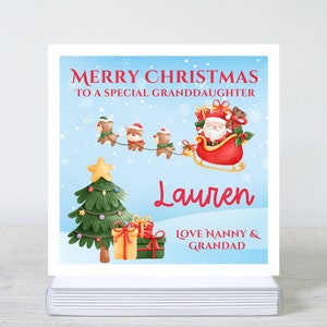 Carte de Noël personnalisée pour petite-fille, carte de Noël du père Noël, carte de Noël pour une petite-fille, une fille, une nièce spéciale