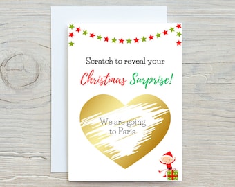 Personalised Christmas scratch  card, Gift reveal card, Custom surprise scratch card, Xmas present from Santa, Hidden message card