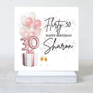 Carte 30e anniversaire, carte 30e anniversaire personnalisée, carte 30e anniversaire, cadeau d'anniversaire pour femme, carte d'anniversaire pour ami, dragueur 30