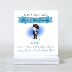 First Holy Communion Card Communion Card First Communion Card Personalised Communion Card Son Godson Grandson, Nephew Communion zdjęcie 8