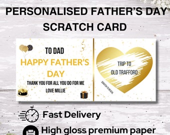 Personalised Father's Day Scratch Voucher, Father's Day Gift Surprise Ticket, Best Dad, Grandad, Stepdad, Gift You Can't Wrap, Scratch Card