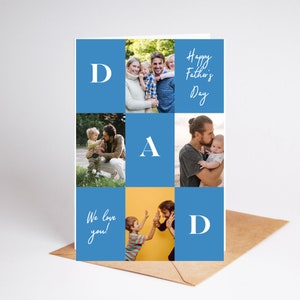 Tarjeta de cumpleaños personalizada para papá, Tarjeta de collage de fotos para papá, Feliz cumpleaños papá de hija, Día del padre, Tarjeta de cumpleaños para papá