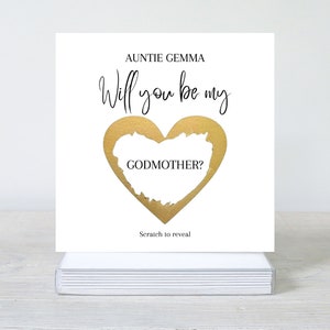 Carte de proposition de marraine à tante, carte à gratter parrain et marraine pour tante, carte personnalisée pour parrain et marraine, carte à gratter surprise parrain et marraine