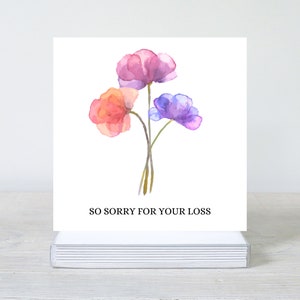 Flower condoleancekaart, sorry voor je verlies, rouwkaart, condoleances, condoleances, oprechte condoleances