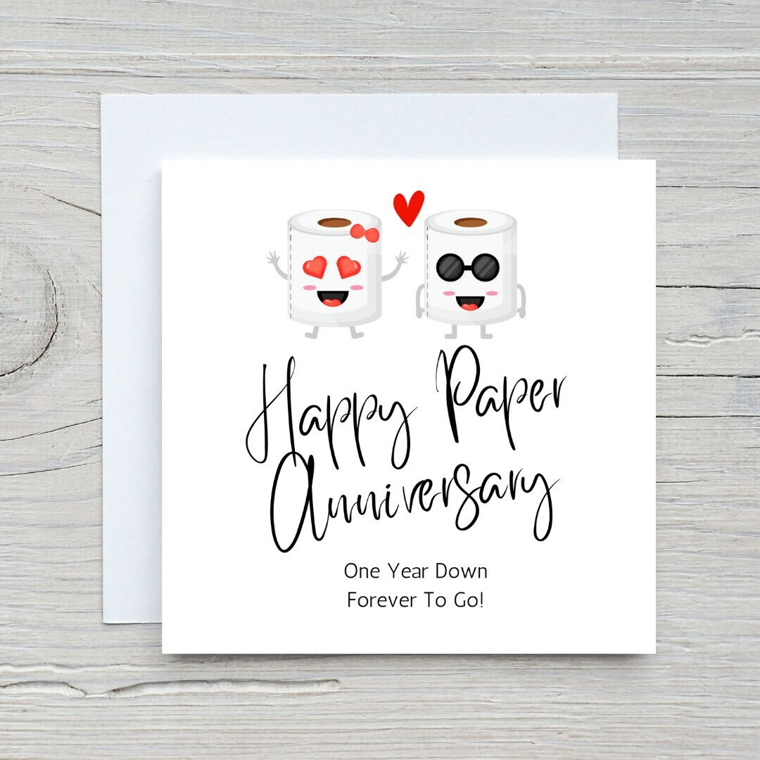 1 Year Anniversary Card, Anniversary Card for Boyfriend, Anniversary