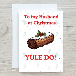 Carte de Noël drôle de mari, pour lui, carte de Noël de mari, à mon mari à la carte de Noël, Yule Do, carte de Noël de blague de mari