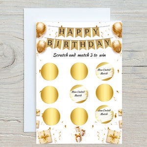 Buono regalo gratta e abbina di compleanno, Buon compleanno, Gratta e abbina 3 per vincere, Gratta e vinci compleanno, Sorpresa di compleanno