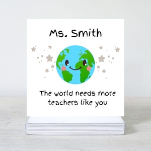 Carte de remerciement personnalisée pour professeur | La meilleure carte de professeur du monde | Pour les enseignants Carte de fin d'année pour enseignante de maternelle Carte de fin d'année