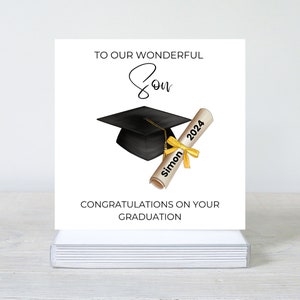 Biglietto di laurea per il figlio, Biglietto di laurea, Regalo di laurea, Congratulazioni per il tuo biglietto di laurea, Orgoglioso di te, Biglietto di diploma