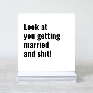 Olhe para você se casando e merda, cartão de casamento engraçado, cartão de dia de casamento, parabéns pelo seu casamento, cartão de casamento, casamento irlandês