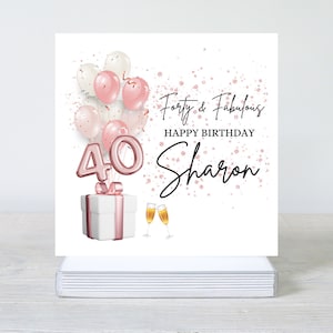Carte de 40e anniversaire, carte de 40e anniversaire personnalisée, carte de 40e anniversaire, cadeau d'anniversaire pour femme, carte d'anniversaire pour un ami, quarante et un fabuleux