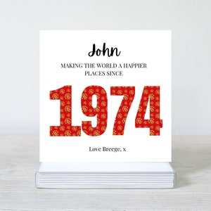 MAN UTD Tarjeta de cumpleaños 50, Feliz quincuagésimo cumpleaños, 50, 1974, Tarjeta de cumpleaños para un amigo, Tarjeta de fútbol, Tarjeta de cumpleaños personalizada 50