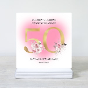 パーソナライズされた50周年結婚記念日の乳母と祖父、50周年の黄金時代、50周年おめでとう、祖父母の50周年結婚記念日