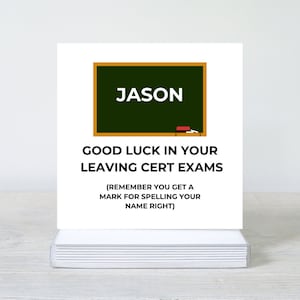 Certificaat van geluk achterlaten, kaart met beste wensen, grappige examenkaart, je gaat het verpletteren, veel succes met je examenkaart, certificaat verlaten