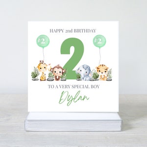 Carte d'anniversaire animal pour fille, garçon, fils, animal pour petit-fils, carte d'anniversaire animal pour petit-fils