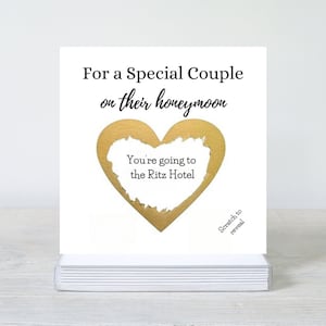 Carte-cadeau de mariage, cadeau de mariage surprise, joyeux jour de mariage, carte de jour de mariage, cadeau pour un couple spécial, carte à gratter personnalisée