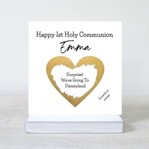 First Holy Communion Card, Communion Scratch Card, Communion Gift Card, Happy Communion Day for Daughter, Son, Niece, Nephew, Grandchild