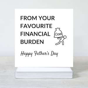 Buon compleanno papà dal tuo peso finanziario preferito, biglietto d'auguri divertente per la festa del papà, regalo divertente per papà, biglietto d'auguri per il compleanno del papà, biglietto d'auguri per il papà