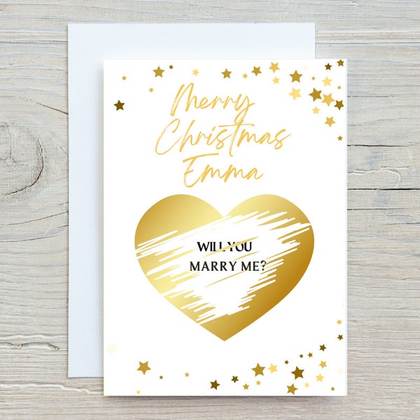 Proposal/ Will you Marry me/ Christmas cards for girlfriend/ Christmas present ideas/Personalised card-scratch reveal/Christmas present