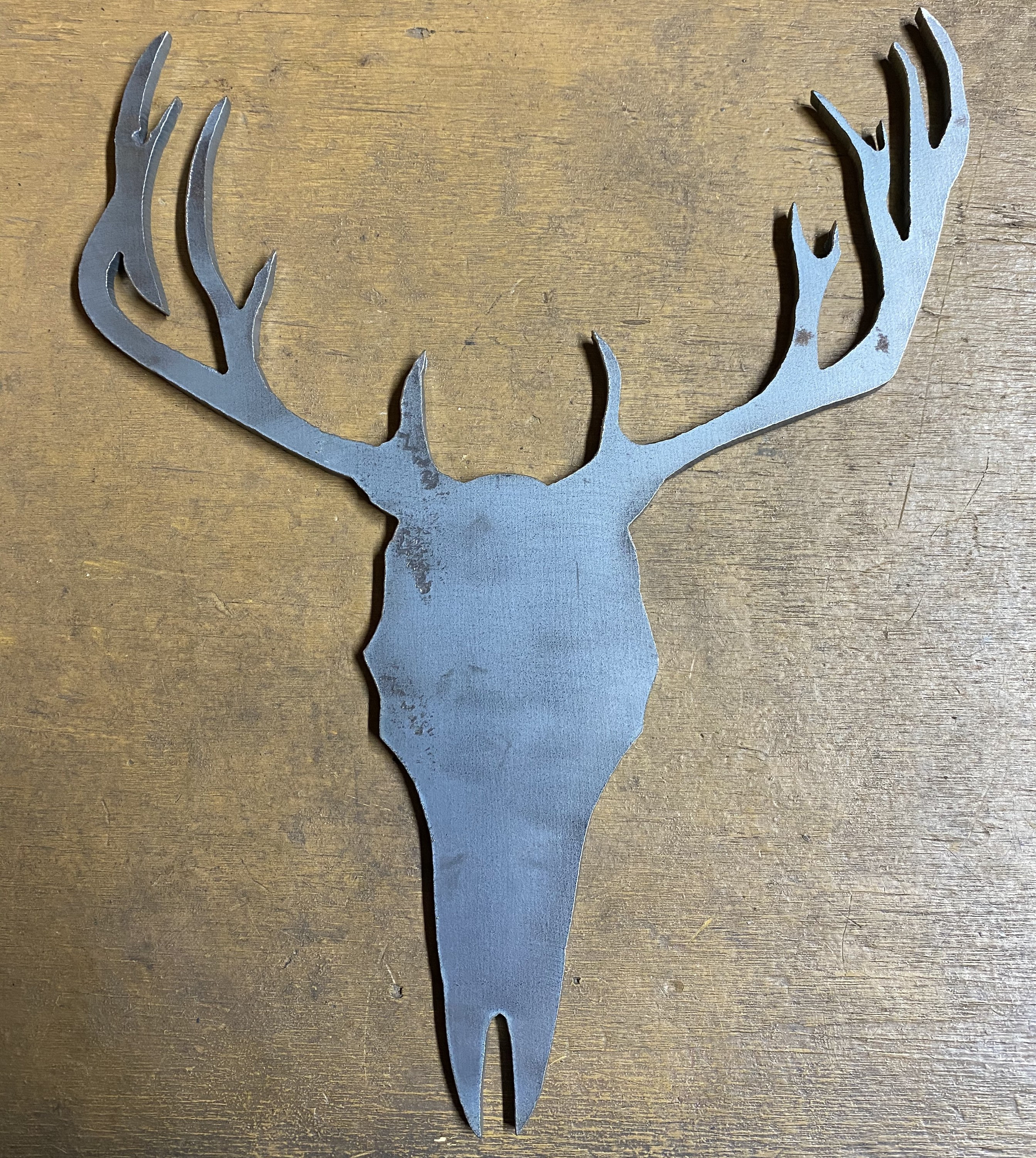 Deer Skull Metal Art Etsy