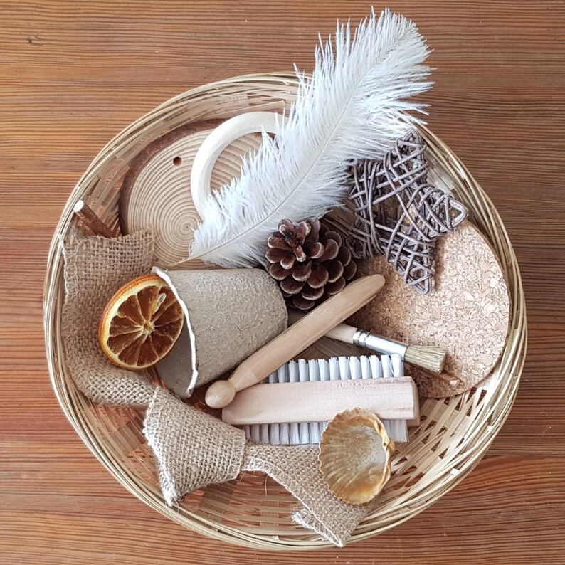 Natural Sensory Treasure Basket OpenEnded Heuristic Play. Etsy