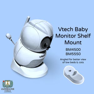 VTech BM4500 Owl Camera Mount: Angled Shelf Stand, No-Drill, 3D Printed