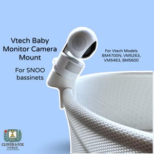 VTech Snoo Camera Mount: Angled, Clip-On, No Drill, 3D Printed