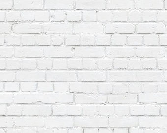 May include: A white brick wall with a rough texture. The bricks are arranged in a staggered pattern.