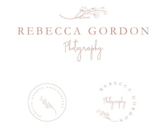 INSTANT DOWNLOAD, fotografie logo, botanisch logo, branding kit, bloemist logo, bloemen logo, vrouwelijk logo, boetiek logo, eenvoudig logo