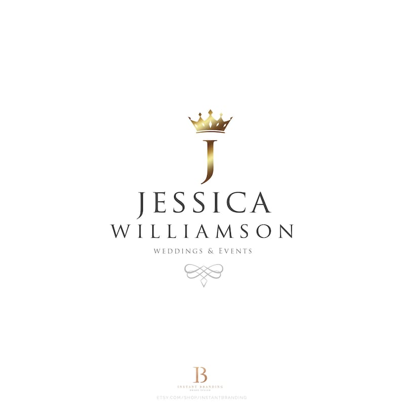 INSTANT DOWNLOAD, Crown Logo, Event Planner Logo, Wedding Planner Gold ...