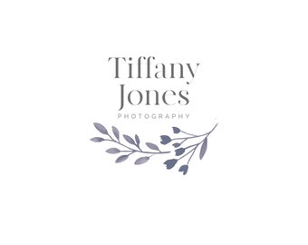 INSTANT DOWNLOAD, Photography Logo, Floral Logo, Simple Logo, Feminine Logo, Boutique Logo, Minimalist Logo, Watercolor Logo, Premade Logo