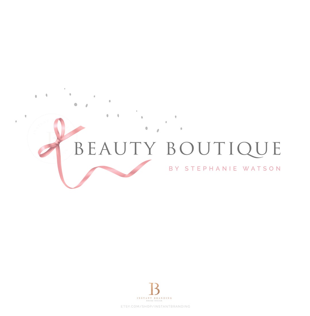 INSTANT DOWNLOAD, Boutique Logo, Pink Ribbon Logo, Photography Logo