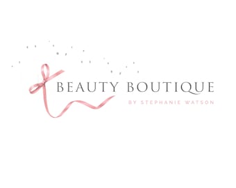 INSTANT DOWNLOAD, Boutique Logo, Pink Ribbon Logo, Photography Logo, Wedding Planner Logo, Makeup Artist Logo, Beauty Logo, Makeup Logo