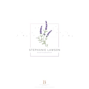 INSTANT DOWNLOAD, Lavender logo, Photography Logo, Boutique Logo, Watercolor Floral logo, Event Planner Logo, Wedding Logo, eminine Logo