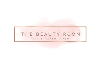 INSTANT DOWNLOAD, Hair Salon, Makeup Artist Logo, Photography Logo, Rose Gold Logo, Pink Watercolor Logo, Fashion Boutique Feminine Logo