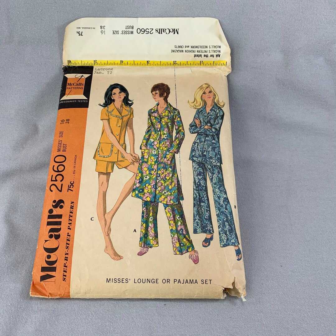 Misses Lounge or Pajama Set Pattern Mccall’s 2560 SZ 16 Bust 38 - Etsy