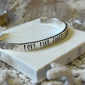 Customized Sterling Silver Cuff; Custom Stamped Bracelet; Silver Stamped Cuff; Personalized .925 Silver Cuff; Handmade Silver Bracelet